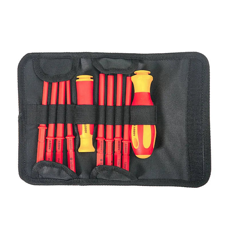 10-Piece Insulated Screwdriver Set – Interchangeable Heads, 500V Rated